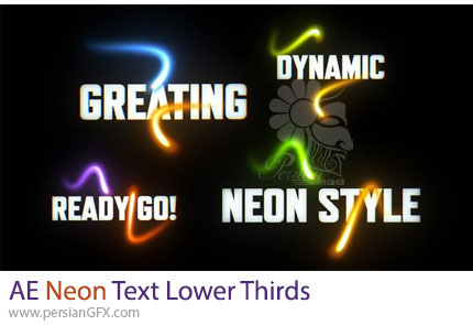 دانلود پروژه افترافکت زیرنویس های متنی نئونی + آموزش - Neon Text Lower Thirds