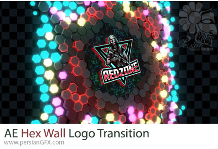 دانلود پروژه افترافکت نمایش لوگو با افکت دیوار شش ضلعی + آموزش - Hex Wall Logo Transition