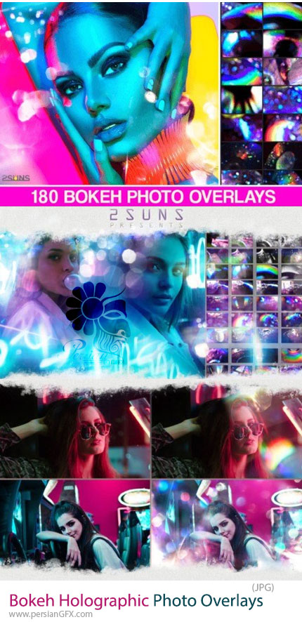 دانلود 180 تصویر پوششی بوکه هولوگرافیک - Bokeh Holographic Photo Overlays