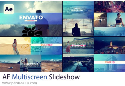 دانلود پروژه افترافکت اسلایدشو مولتی اسکرین + آموزش - Multiscreen Slideshow