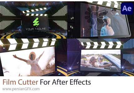 دانلود پروژه افترافکت اسلایدشو ویدئویی با کلاکت سینمایی + آموزش - Film Cutter For After Effects