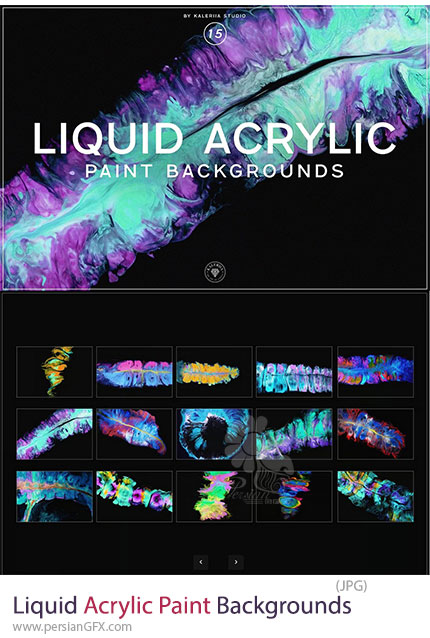 دانلود 15 بک گراند نقاشی اکریلیک مایع - Liquid Acrylic Paint Backgrounds