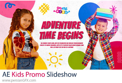 دانلود پروژه افترافکت اسلایدشو پرومو کودکانه + آموزش - Kids Promo Slideshow