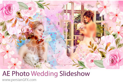 دانلود پروژه افترافکت اسلایدشو تصاویر عروسی با تم گلدار - Wedding Slideshow