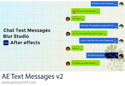 دانلود پروژه افترافکت نمایش صفحه پیامک و چت + آموزش - Text Messages V2