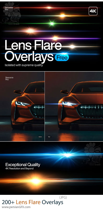 دانلود بیش از 200 تصویر پوششی لنز فلر - Lens Flare Overlays