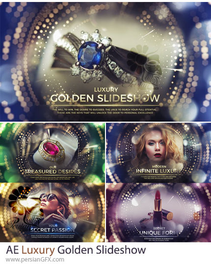 دانلود پروژه افترافکت اسلایدشو با افکت طلایی لوکس + آموزش - Luxury Golden Slideshow