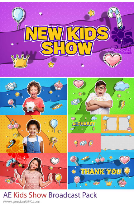 دانلود پروژه افترافکت پک پروکست برنامه کودک + آموزش - Kids Show Broadcast Pack