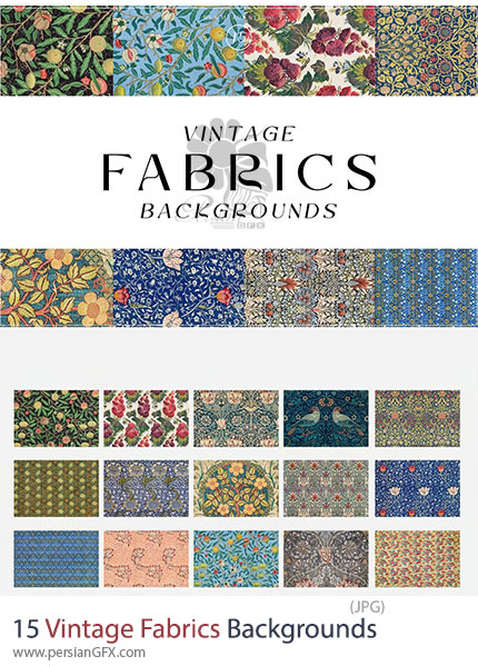 دانلود بک گراندهای پارچه ای گلدار وینتیج - Vintage Fabrics Backgrounds