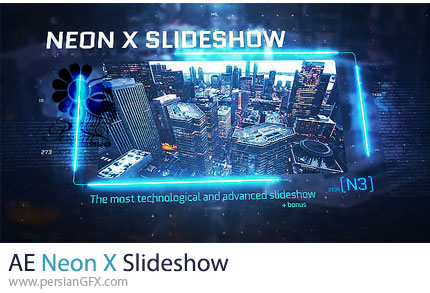 دانلود پروژه افترافکت اسلایدشو تصاویر با افکت نئونی + آموزش - Neon X Slideshow