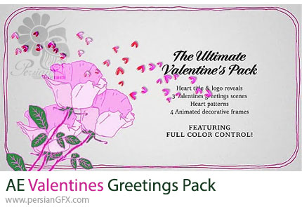 دانلود پروژه افترافکت کارت پستال دیجیتالی ولنتاین + آموزش - Valentines Greetings Pack