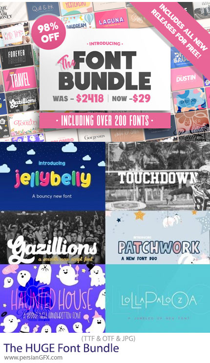 دانلود 162 فونت انگلیسی دست نویس با طراحی ویژه - The HUGE Font Bundle