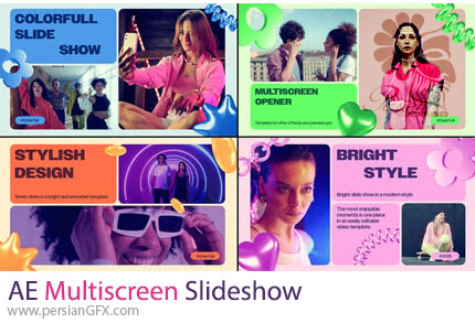 دانلود پروژه افترافکت اسلایدشو مولتی اسکرین + آموزش - Multiscreen Slideshow