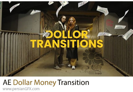 دانلود پروژه افترافکت ترازیشن اسکناس دلار + آموزش - Dollar Money Transition