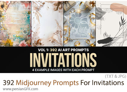 دانلود 392 پرامپت میدجورنی برای طراحی دعوتنامه - Midjourney Prompts For Invitations