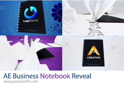 دانلود پروژه افترافکت انیمشن لوگوی تجاری با دفترچه یادداشت + آموزش - Business Notebook Reveal
