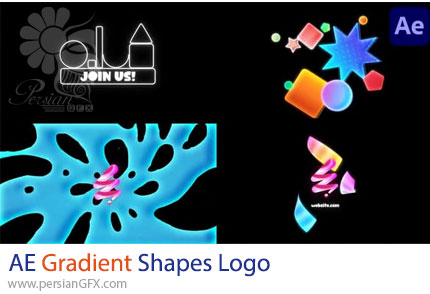 دانلود پروژه افترافکت نمایش لوگو با اشکال هندسی با گرادینت رنگی + آموزش - Gradient Shapes Logo