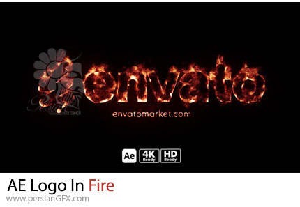 دانلود پروژه افترافکت نمایش لوگو در آتش + آموزش - Logo In Fire