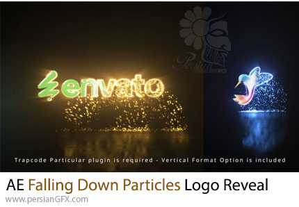دانلود پروژه افترافکت نمایش لوگو با حرکت ریخته شدن ذرات طلایی - Falling Down Particles Logo Reveal
