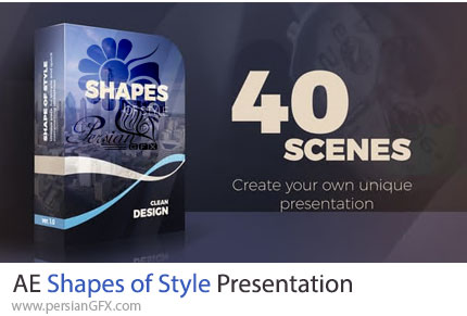 دانلود پروژه افترافکت 40 شکل هندسی برای استایل دهی به پرزنتیشن + آموزش - Shapes of Style Presentation