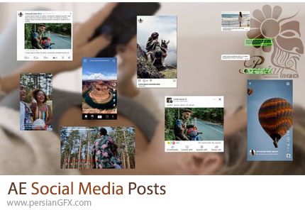 دانلود پروژه افترافکت انیمیشن پست های شبکه اجتماعی + آموزش - Social Media Posts