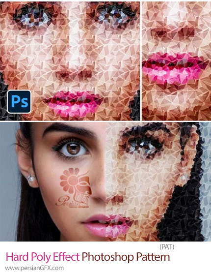 دانلود پترن فتوشاپ ایجاد افکت چندضلغی بر روی تصاویر - Hard Poly Effect Photoshop Pattern