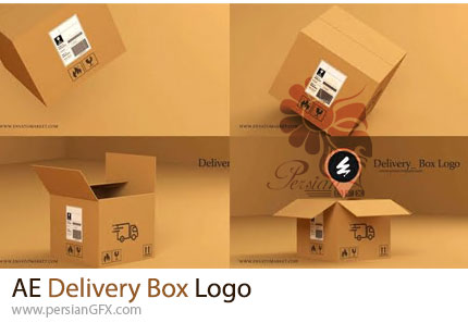 دانلود پروژه افترافکت نمایش لوگو با باز شدن جعبه پستی + آموزش - Delivery Box Logo