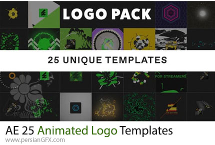 دانلود پک پروژه افترافکت با 25 انیمیشن لوگوی متنوع + آموزش - Logo Motion Pack 25 Animated Logo Templates