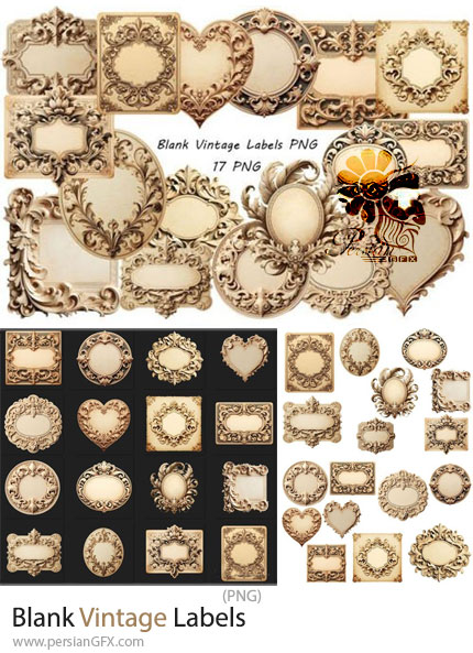 دانلود 17 برچسب وینتیج کلاسیک و قدیمی برای طراحی - Blank Vintage Labels