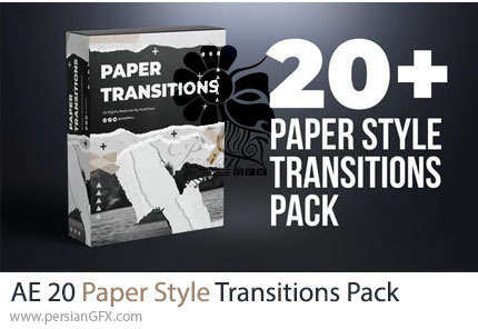 دانلود پروژه افترافکت 20 ترانزیشن با استایل کاغذی + آموزش - Paper Style Transitions Pack