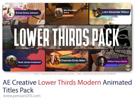 دانلود پروژه افترافکت تایتل های متحرک مدرن خلاقانه - Creative Lower Thirds Modern Animated Titles Pack