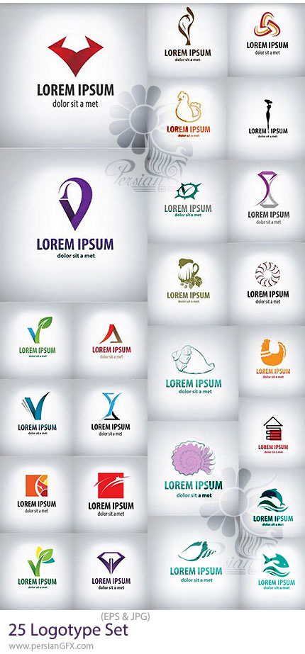 دانلود 25 وکتور آرم و لوگو با طرح های متنوع - Logotype Set