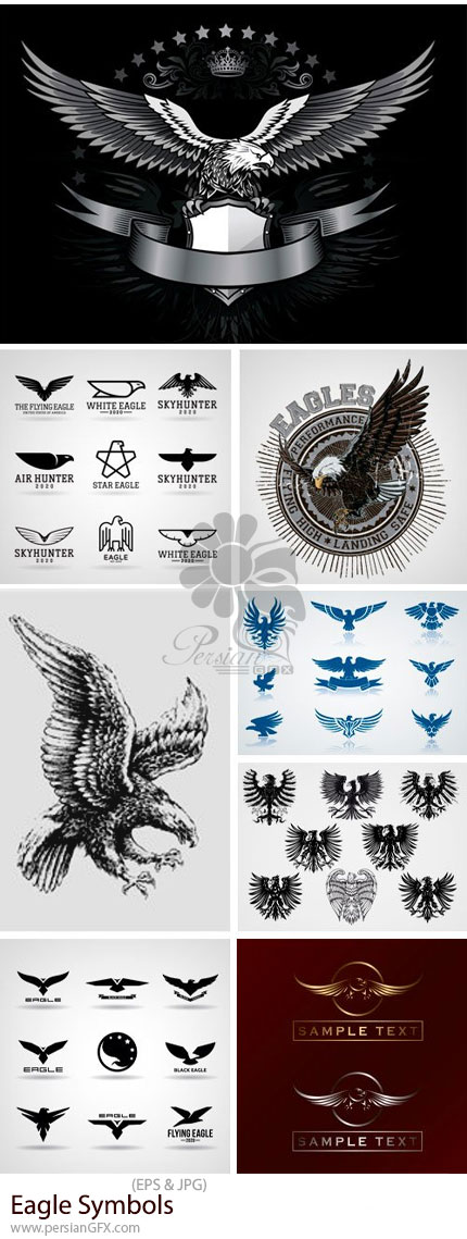 دانلود 25 وکتور نماد عقاب - Eagle Symbols