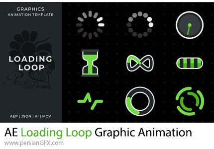 دانلود پروژه افترافکت انیمیشن گرافیکی لوپ بارگذاری + آموزش - Loading Loop Graphic Animation Template
