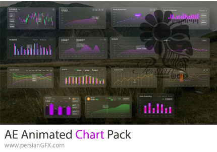 دانلود پروژه افترافکت نمودارهای تجاری و آماری متحرک + آموزش - Animated Chart Pack