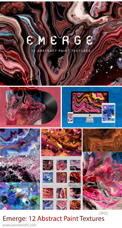 دانلود 12 تکسچر نقاشی انتزاعی با کیفیت بالا - Chromasupply Emerge: 12 Abstract Paint Textures