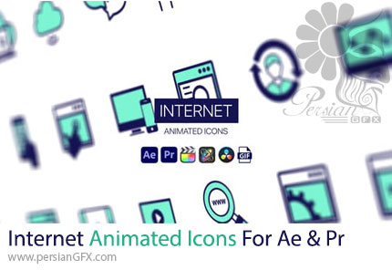 دانلود پک آیکون های متحرک اینترنت برای افترافکت و پریمیر - Internet Animated Icons