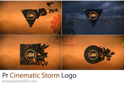 دانلود پروژه پریمیر نمایش لوگو با جلوه ویژه طوفانی سینمایی + آموزش - Cinematic Storm Logo