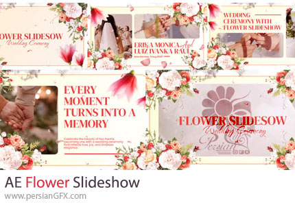دانلود پروژه افترافکت اسلایشو عروسی با افکت گلدار + آموزش - Flower Slideshow
