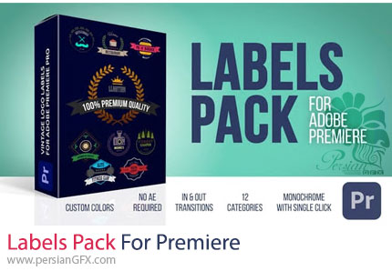 دانلود پروژه پریمیر پک لیبل های موشن با موضوعات مختلف + آموزش - Labels Pack