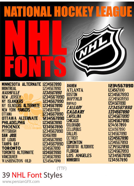 دانلود 39 فونت تبلیغاتی مدرن با طرح های متنوع - NHL Font Styles
