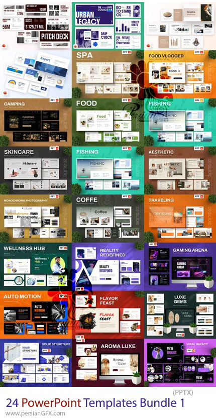 دانلود مجموعه 24 پرزنتیشن پاورپوینت برای کسبوکار و آموزش - PowerPoint Templates Bundle 1