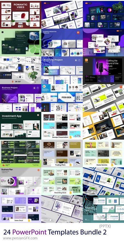 دانلود مجموعه 24 پرزنتیشن پاورپوینت برای کسبوکار و آموزش - PowerPoint Templates Bundle 2
