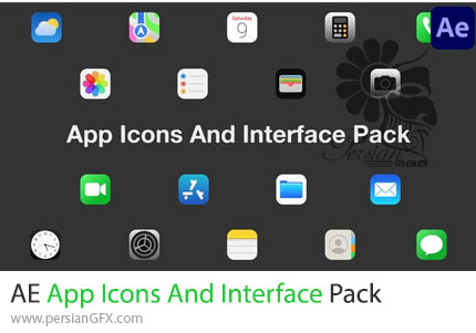 دانلود پروژه افترافکت پک آیکون های رابط کاربری و اپلیکیشن آیفون + آموزش - App Icons And Interface Pack