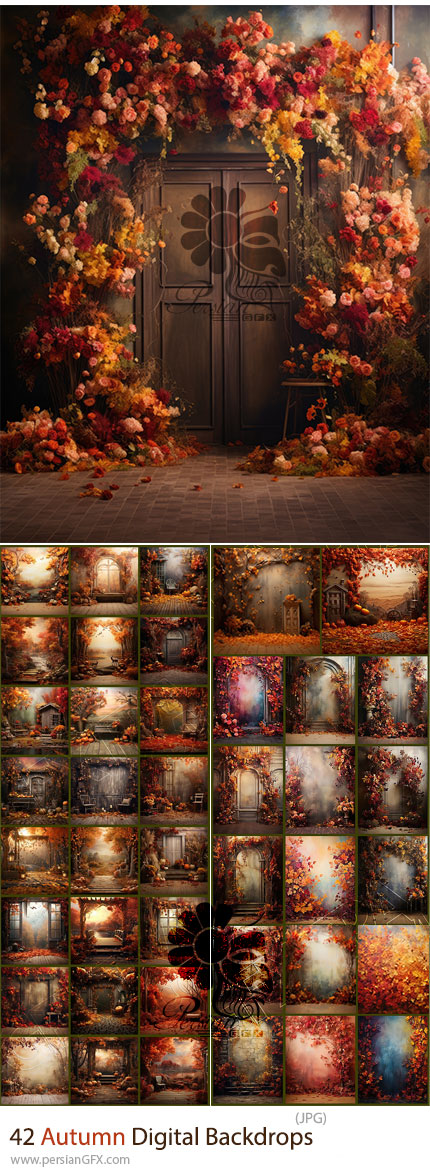 دانلود 42 بک دراپ دیجیتال پاییزی - Autumn Digital Backdrops