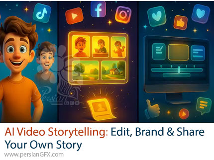 آموزش ساخت و انتشار ویدیوهای داستان‌گویی با هوش مصنوعی - AI Video Storytelling: Edit, Brand & Share Your Own Story