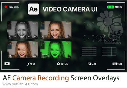 دانلود پروژه افترافکت افکت پوششی صفحه ضبط دوربین + آموزش - Camera Recording Screen Overlays