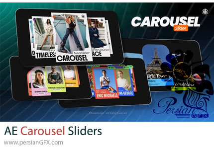 دانلود پروژه افترافکت اسلایدرهای عکس به سبک کاروسل + آموزش - Carousel Sliders
