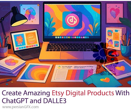 دوره آموزشی طراحی و فروش محصولات دیجیتال در Etsy با ChatGPT و DALLE3 - Create Amazing Etsy Digital Products With ChatGPT and DALLE3