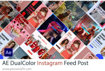 دانلود قالب آماده پست دو رنگ برای فید اینستاگرام در افترافکت + آموزش - DualColor Instagram Feed Post